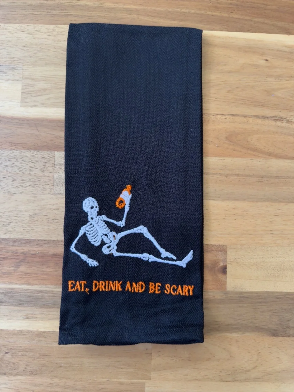 NEW - Target - Halloween Eat Drink and be Scary Kitchen towel, black
